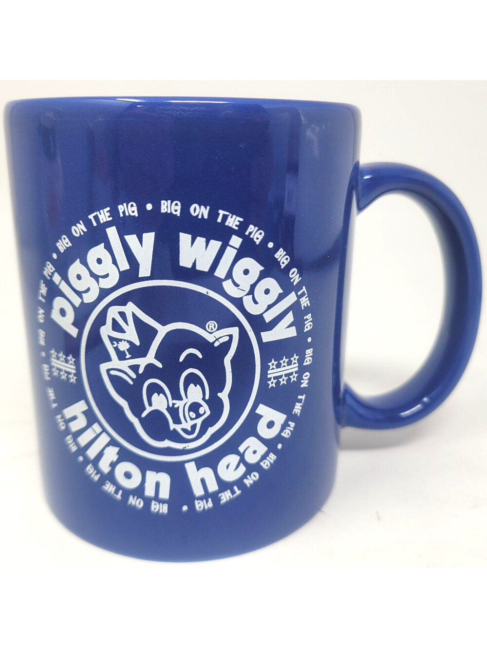 Piggly Wiggly Hilton Head Coffee Mug Blue Big on the Pig South Carolina 2 Sided